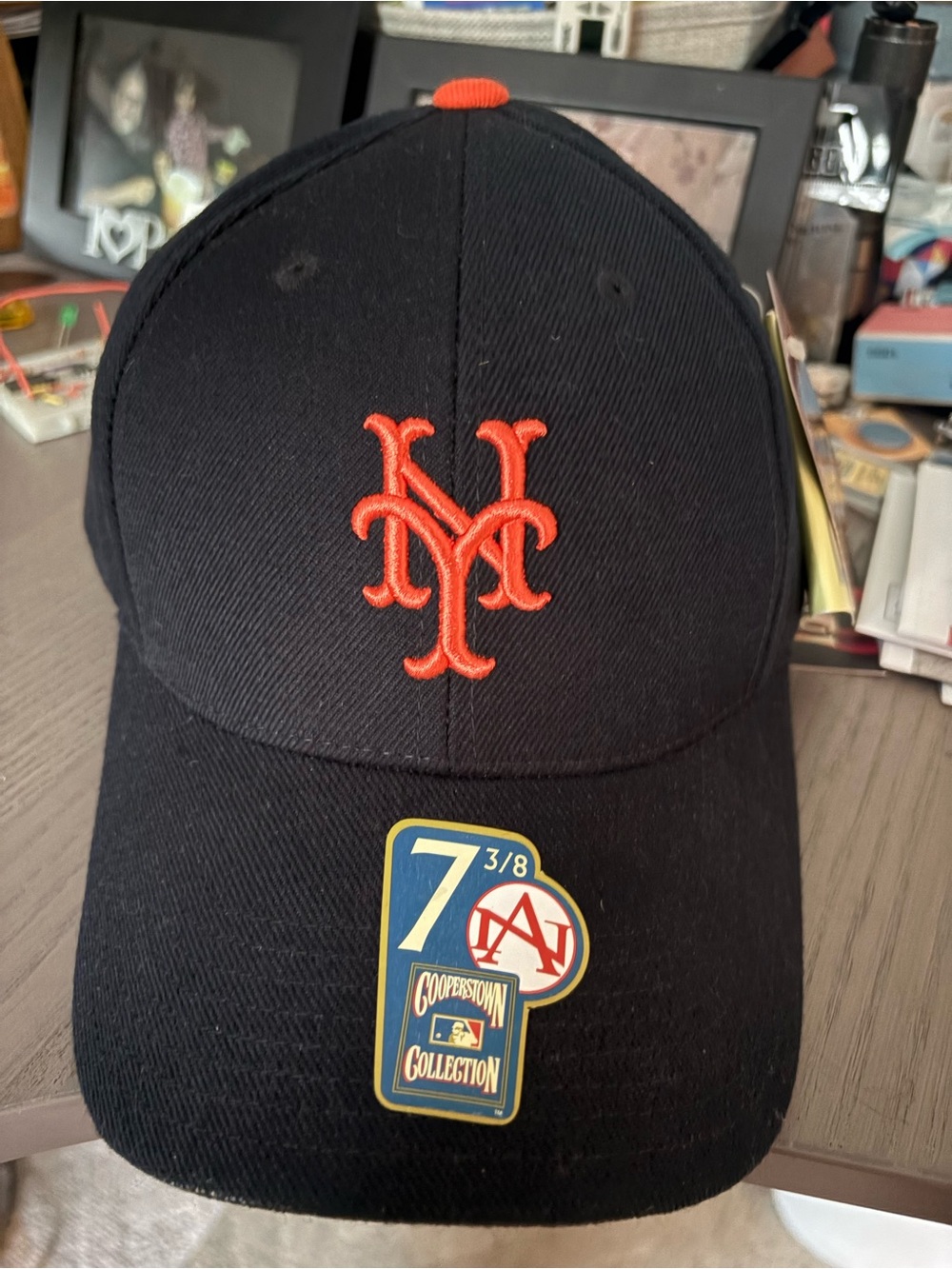 American Needle Black Baseball Cap with Orange NY Emblem New York Giants